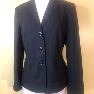 John Meyer of Norwich Black Pinstripe Career Blazer Size 8 EUC